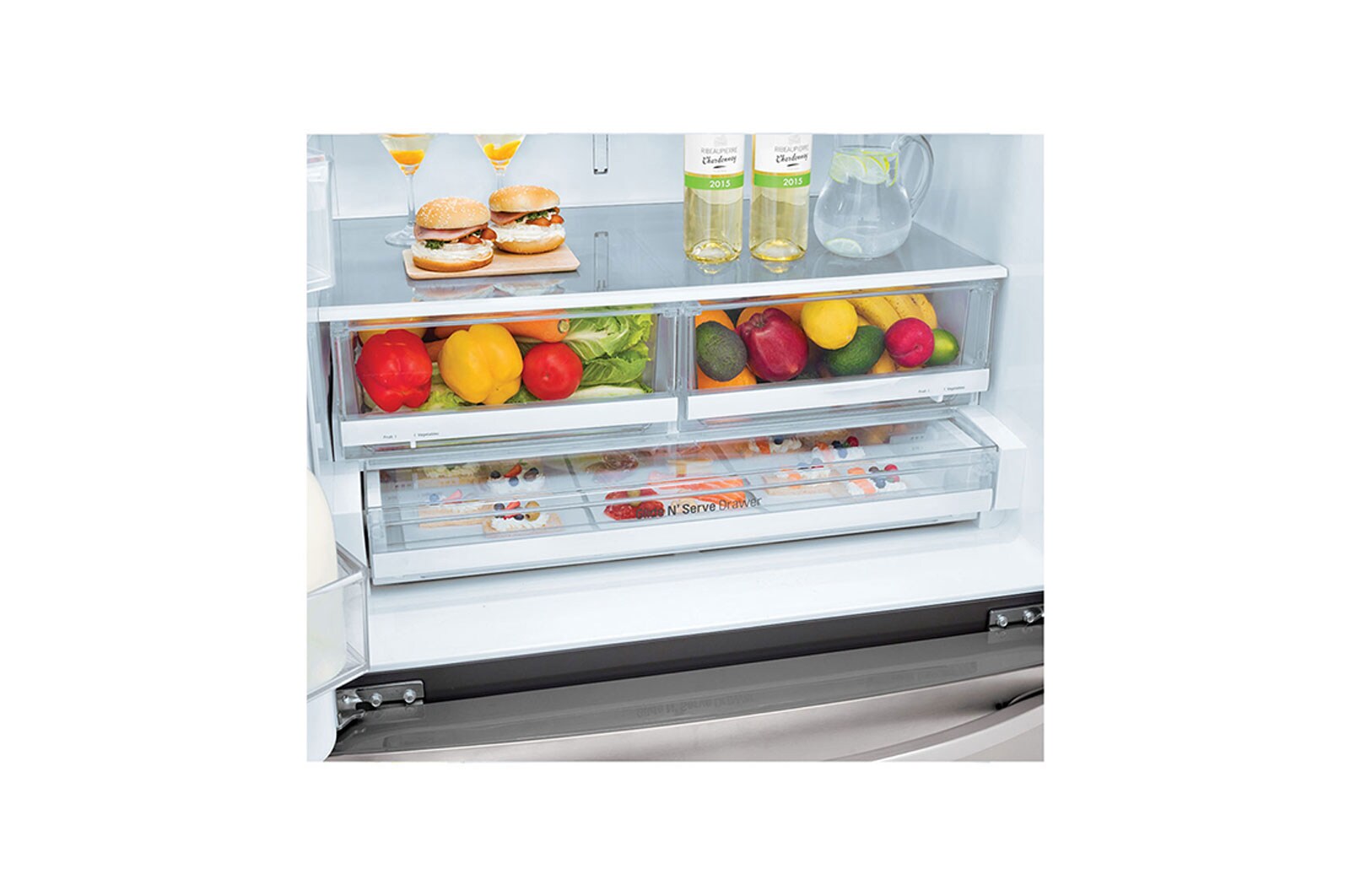 LG Refrigeradora French Door 28pᶟ Gross / 26pᶟ Net  Slim SpacePlus™ Compresor linear inverter Slim SpacePlus™ ThinQ™, LM75SGS