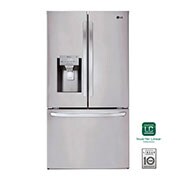 Front view of Refrigeradora French Door 28pᶟ Gross / 26pᶟ Net  Slim SpacePlus™ Compresor linear inverter Slim SpacePlus™ ThinQ™ LM75SGS