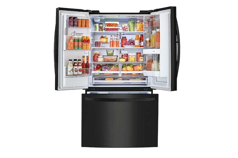 LG 28 pᶟ |InstaView™ Door-in-Door®|French Door|Hygiene Fresh⁺ |Compresor linear inverter |Negro Mate |ThinQ™ , LM75SXT