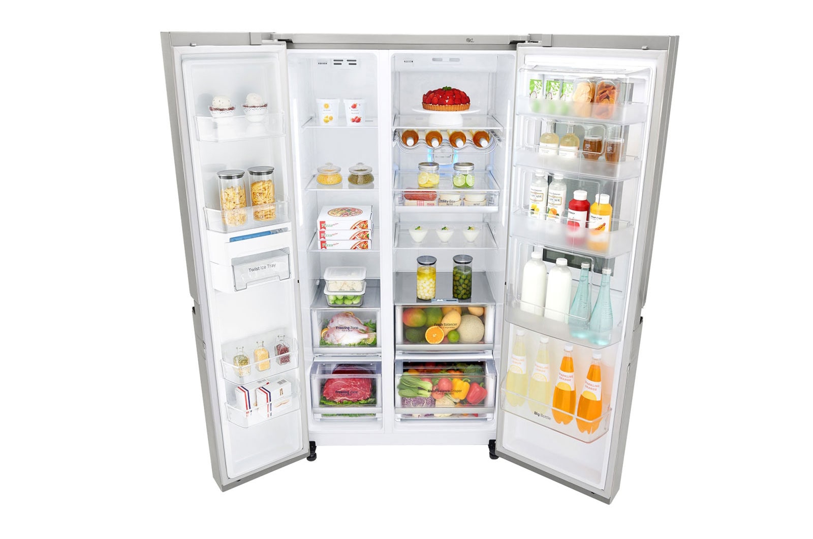 LG Refrigeradora Side By Side InstaView™ 24p³(Gross)/22.1p³(Net)  Door-in-Door® Smart ThinQ™ FRESH Balancer™ Linear Inverter, LS65MXN