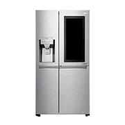 Front view of 24 pᶟ |InstaView™ Door-in-Door®|Side by Side |Hygiene Fresh⁺ |Compresor linear inverter |Noble Steel |ThinQ™ (Neto: 22 pᶟ) LS65SXN