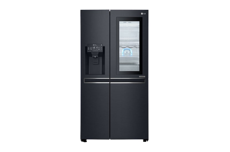 LG 24 pᶟ |InstaView™ Door-in-Door®|Side by Side |Hygiene Fresh⁺ |Compresor linear inverter |Matte Black Steel |ThinQ™ (Neto: 22 pᶟ), LS65SXT