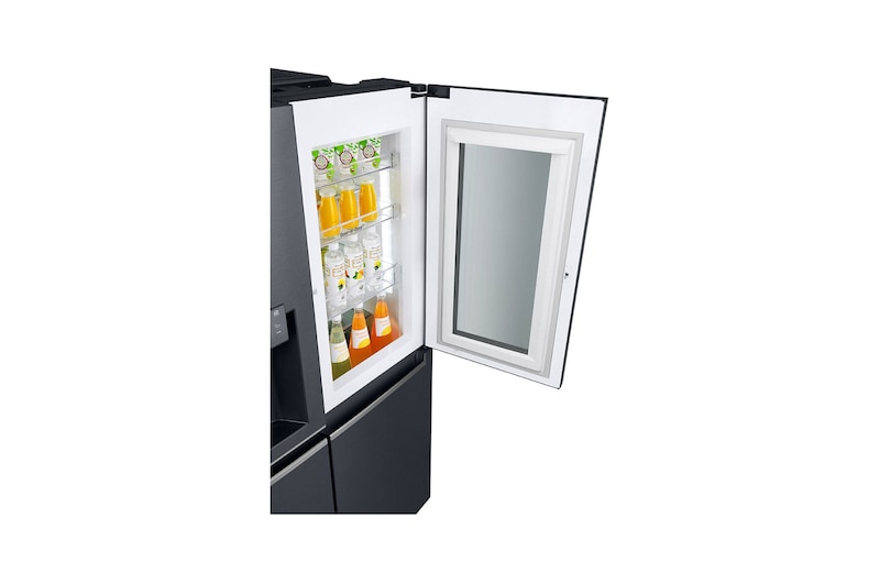 LG 24 pᶟ |InstaView™ Door-in-Door®|Side by Side |Hygiene Fresh⁺ |Compresor linear inverter |Matte Black Steel |ThinQ™ (Neto: 22 pᶟ), LS65SXT
