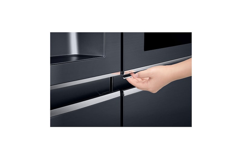 LG 24 pᶟ |InstaView™ Door-in-Door®|Side by Side |Hygiene Fresh⁺ |Compresor linear inverter |Matte Black Steel |ThinQ™ (Neto: 22 pᶟ), LS65SXT