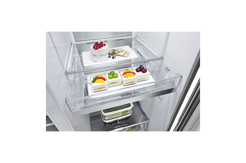 LG Refrigeradora Side by Side 22.4pᶟ (NET) / 23.8pᶟ (Gross) Door-in-Door™ LINEARCooling™ Craft Ice™ Instaview® ThinQ™ Metal, LS66SXNC