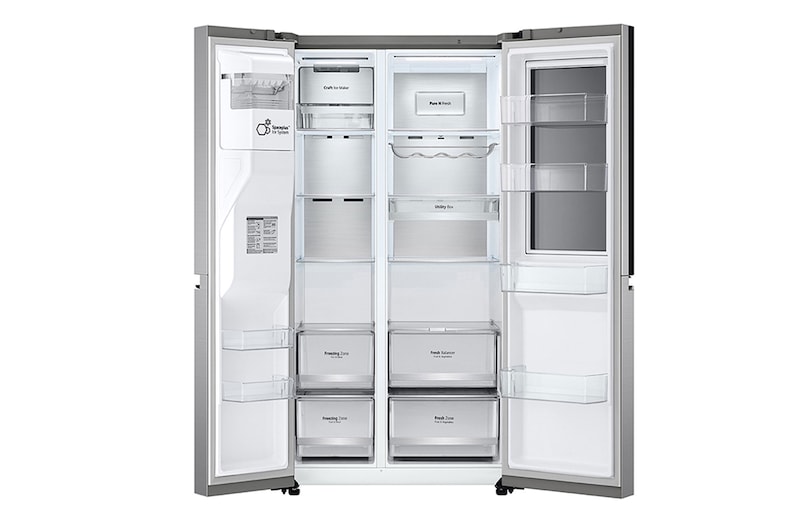 LG Refrigeradora Side by Side 22.4pᶟ (NET) / 23.8pᶟ (Gross) Door-in-Door™ LINEARCooling™ Craft Ice™ Instaview® ThinQ™ Metal, LS66SXNC