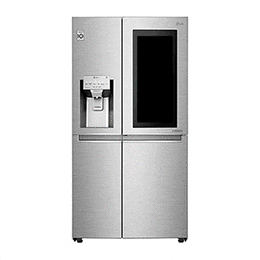 Front view of 28 pᶟ |InstaView™ Door-in-Door®|Side by Side |Hygiene Fresh⁺ |Compresor linear inverter |Acero Inoxidable|ThinQ™ LS74SXP