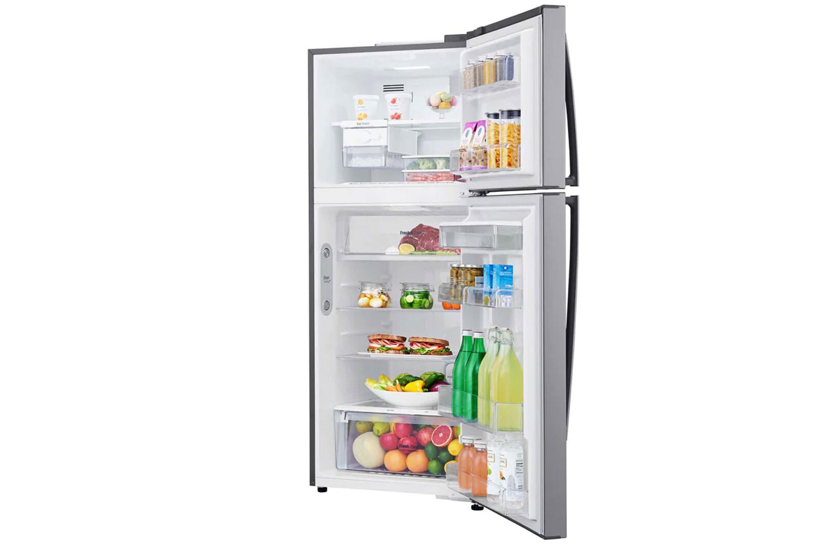 LG 19 pᶟ |Top Freezer |NatureFRESH™ |Compresor linear inverter |Platinum silver |ThinQ™ (Neto: 18 pᶟ), LT51SGP