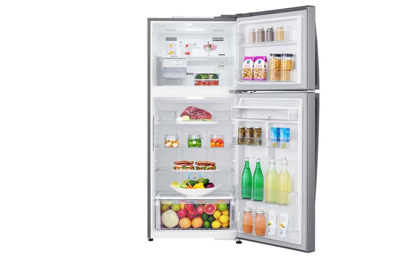 LG 19 pᶟ |Top Freezer |NatureFRESH™ |Compresor linear inverter |Platinum silver |ThinQ™ (Neto: 18 pᶟ), LT51SGP