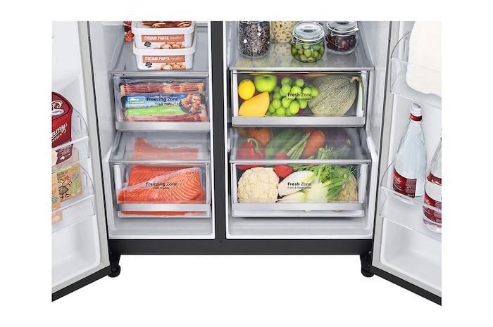 LG Refrigeradora Side By Side 22.4pᶟ (Net) / 24pᶟ (Gross) ThinQ™ Door-in-Door™ Craft Ice™ Negro Mate, LS66SXTC.AMCCPNM