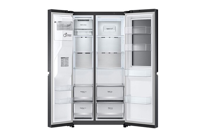 LG Refrigeradora Side By Side 22.4pᶟ (Net) / 24pᶟ (Gross) ThinQ™ Door-in-Door™ Craft Ice™ Negro Mate, LS66SXTC.AMCCPNM