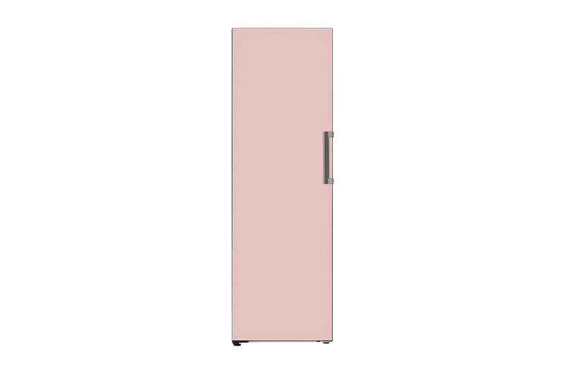 Front view of Congelador OBJET One Door 11.3pᶟ (Net) / 11.3pᶟ (Gross) Flat Door Smart Diagnosis™ ThinQ™ color Rosa VC34BQK