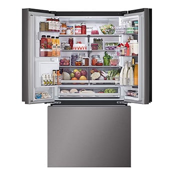 front view with top open door  with food