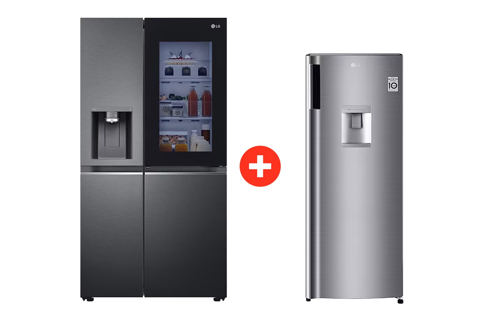 Front view of Refrigeradora InstaViewᵀᴹ 22.4p³ + Top Freezer 7p³ VS25BGU21WP
