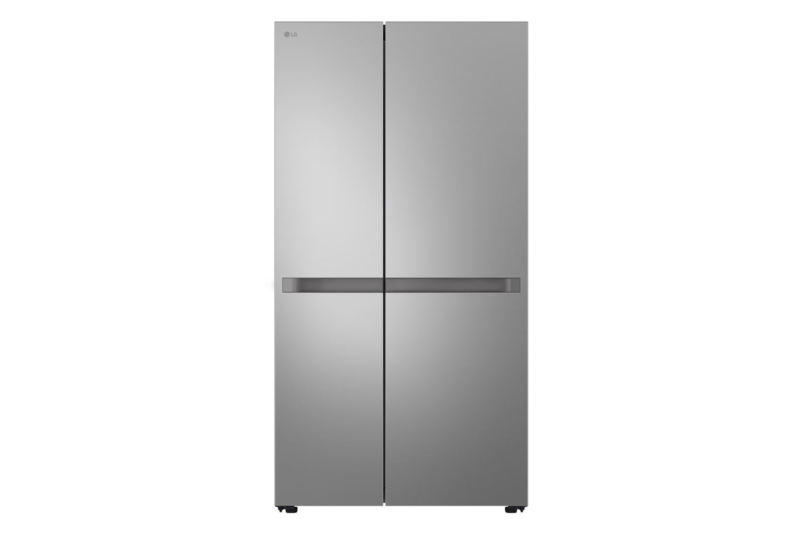 Front view of Refrigeradora Side By Side 23pᶟ(Gross) / 22pᶟ (Net) Smart Inverter Prime Silver VS25BJNK