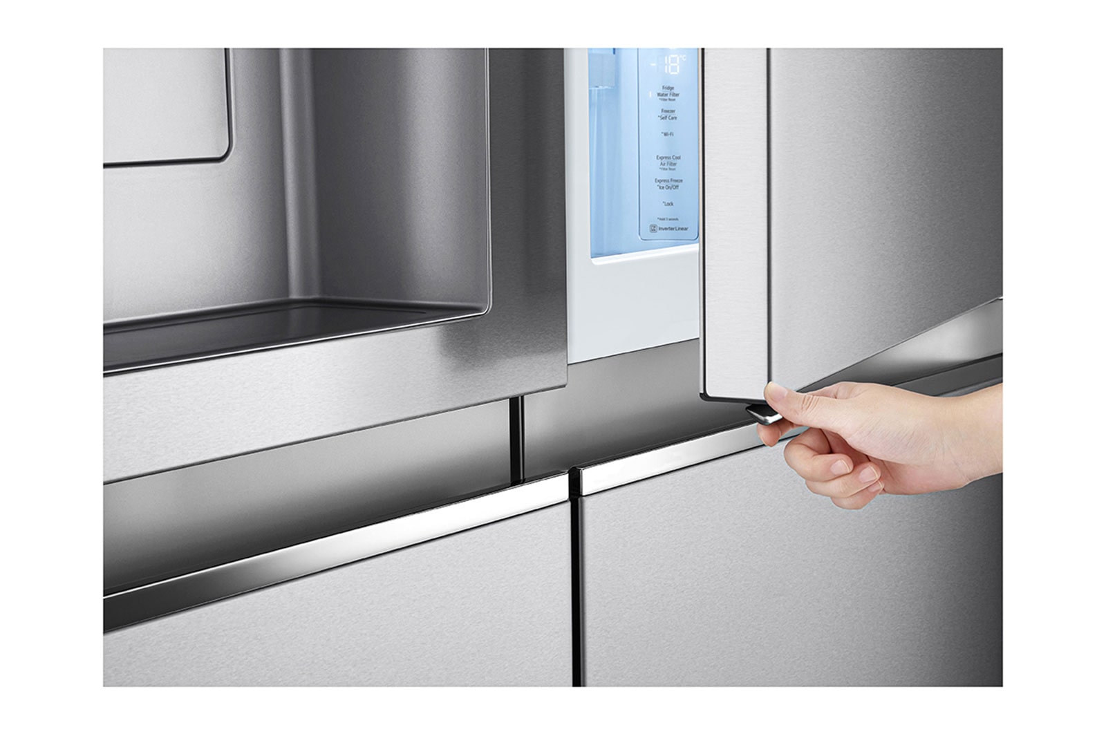 LG Refrigeradora Side by Side 23.8pᶟ (Gross) / 21.6pᶟ (Net) LG LS66SDN UVnano™ Linear Inverter, VS25JFIW