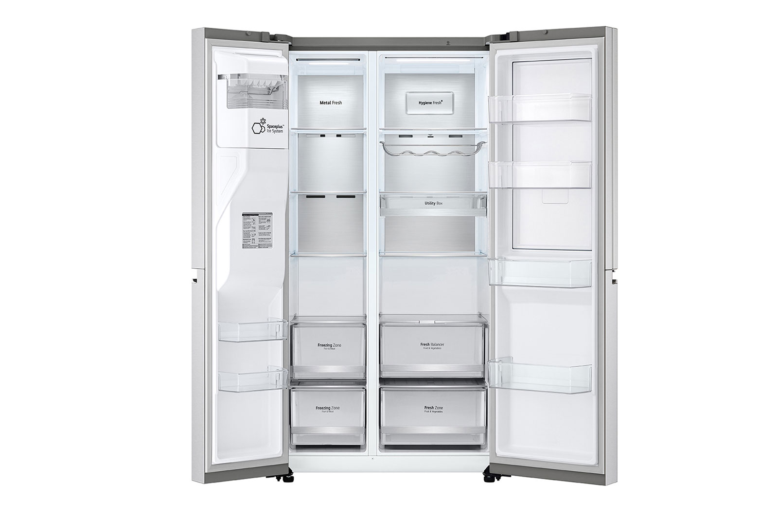 LG Refrigeradora Side by Side 23.8pᶟ (Gross) / 21.6pᶟ (Net) LG LS66SDN UVnano™ Linear Inverter, VS25JFIW