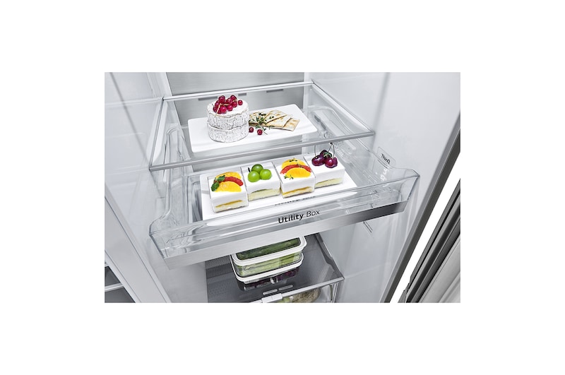 LG Refrigeradora Side by Side 22.4pᶟ (NET) / 23.8pᶟ (Gross) Door-in-Door™ LINEARCooling™ Craft Ice™ InstaView® ThinQ™ Metal, VS25XHWC