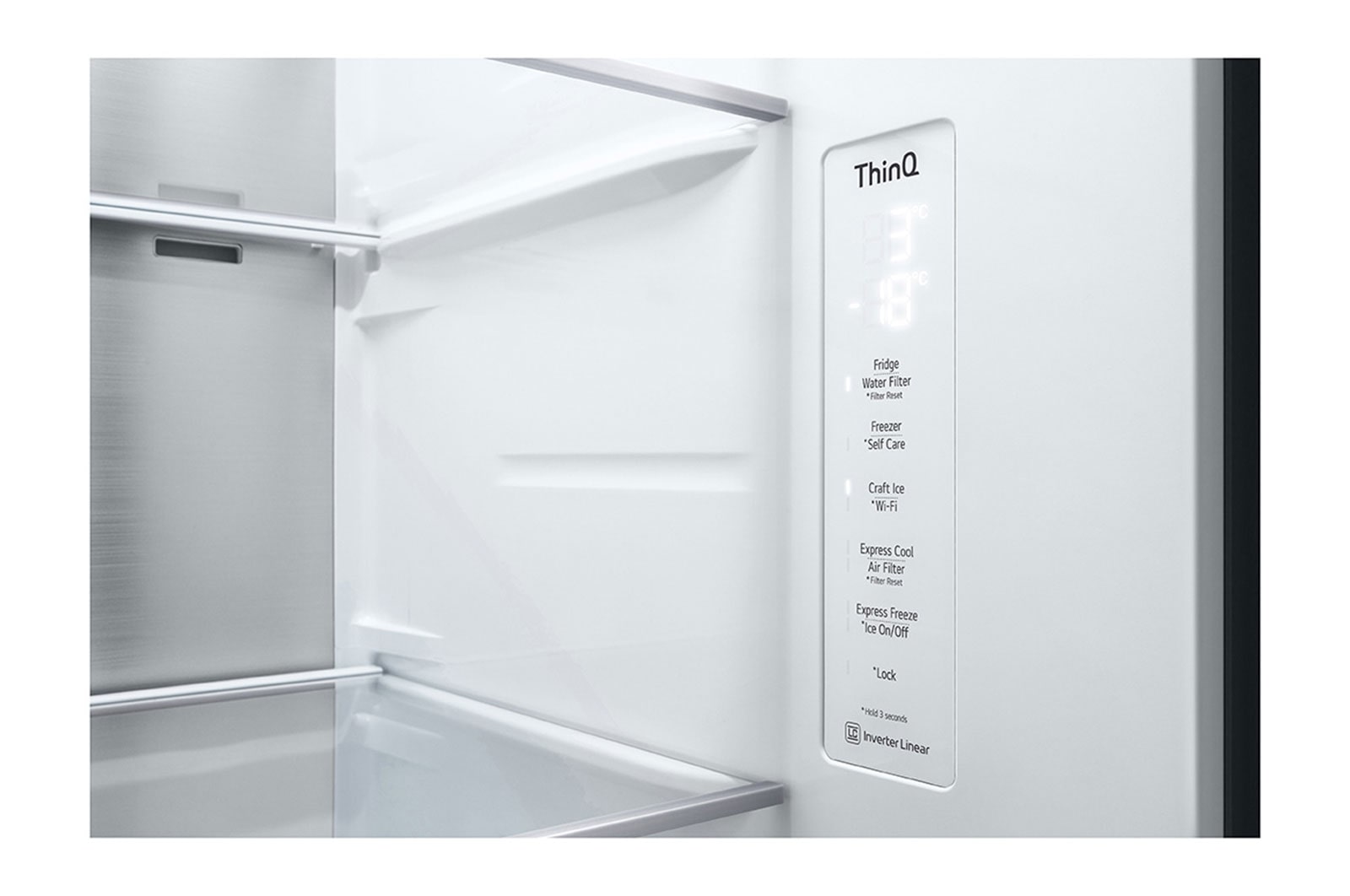 LG Refrigeradora Side By Side 23.8pᶟ (Net) / 22.4pᶟ (Gross) ThinQ™ Door-in-Door™ Craft Ice™ Negro Mate, VS25XHWCB