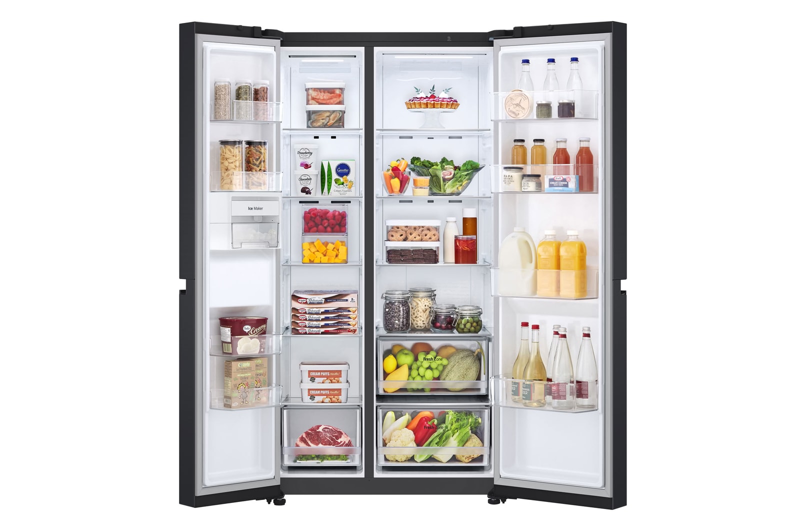 front open with food stored