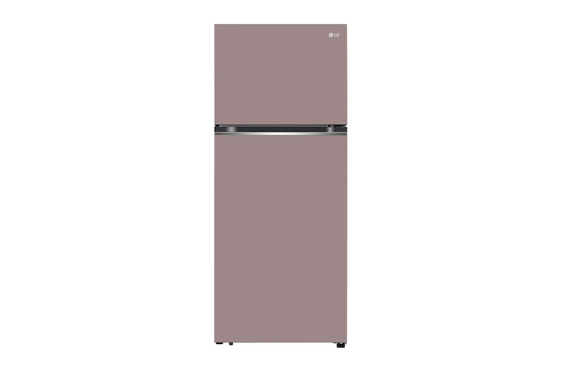 Vista frontal de Refrigeradora Top Freezer 13.2pᶟ (Net) / 14 pᶟ (Gross) LG Smart Inverter Compressor™ LINEARCooling™ Puerta Clay Pink, VT38BPK