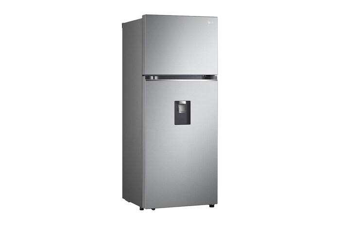 LG Refrigeradora Top Mount 14pᶟ (Net) / 14.9 pᶟ (Gross) Silver con Dispensador de Agua Smart Inverter, VT40WPN