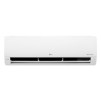 Front view of LG DUAL Inverter air conditioner with lower vane fully open