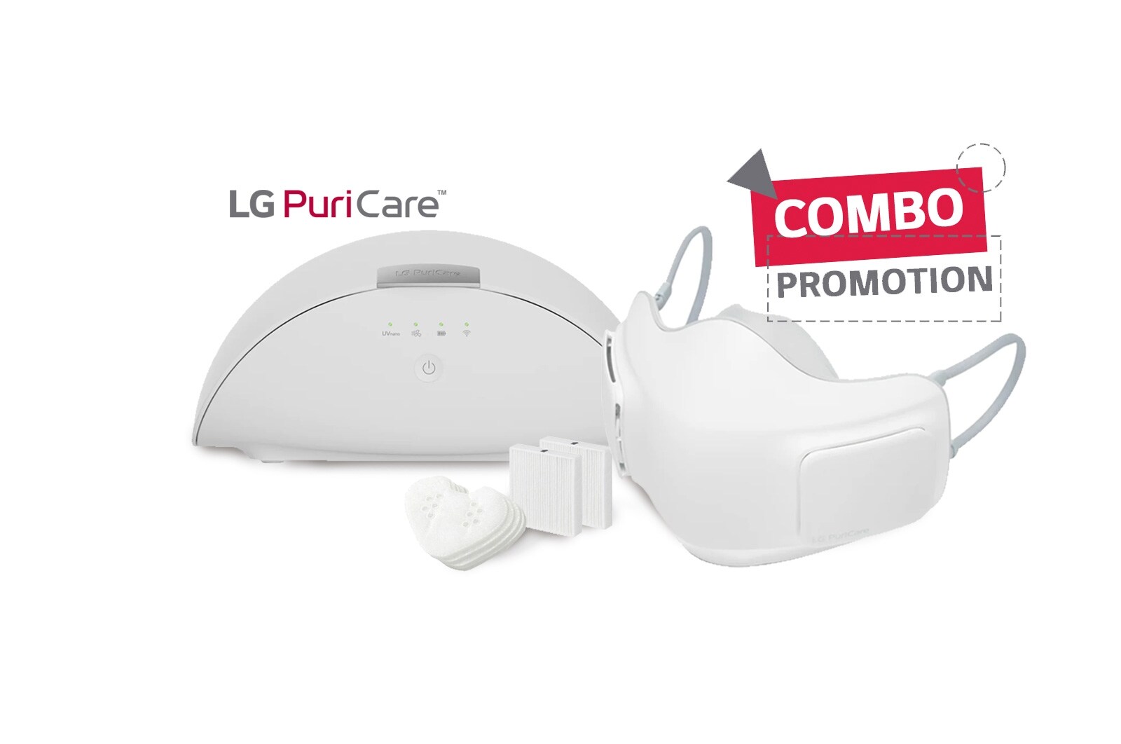 Front view of Purificador de Aire facial &#43; Accesorios &#43; Estuche purificador AP300AWFA