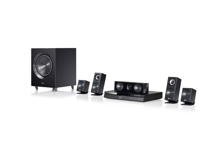 Front view of Rodéate de acción y vive grandes emociones con el impresionante sistema 3D Blu-Ray BH7220B de LG. BH7220B