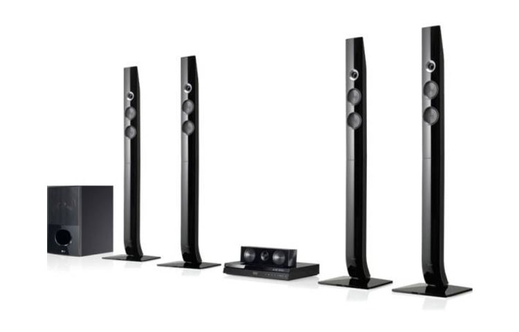 Front view of Vive todos los días en un nuevo mundo de sonido, con el sistema de teatro en casa DVD DH7620T de LG. DH7620T