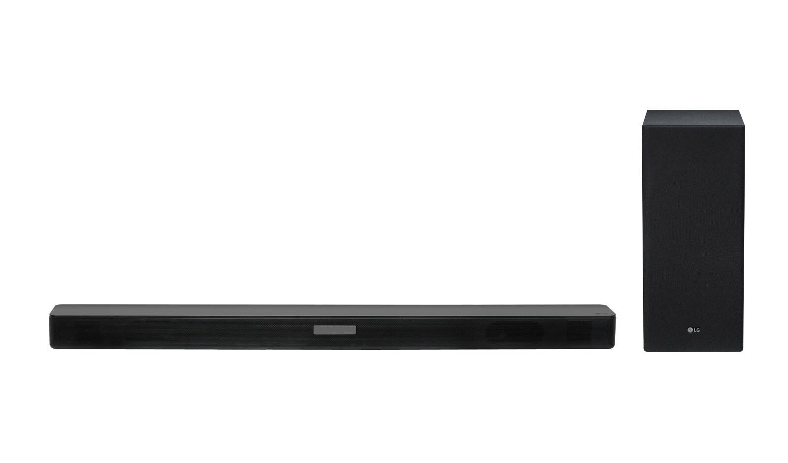 Front view of Barra de sonido LG SK5 2.1 canales, 360 W de potencia, Subwoofer inalambrico, DTS Virtual: X SK5
