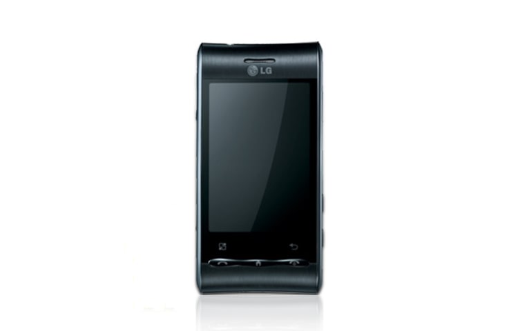 Front view of Chatea, juega y más con el celular touch screen con Android; que mantiene la diversión en la palma de tu mano. GT540