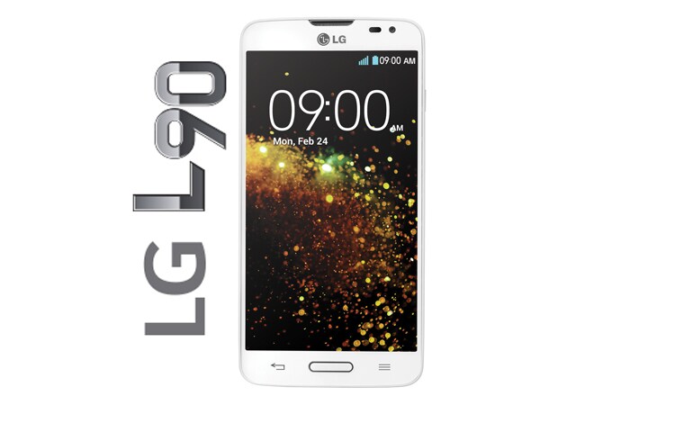 Front view of LG L90, SMARTPHONE CON PANTALLA IPS DE 4.7&#34;, ANDROID 4.4 KITKAT, PROCESADOR QUAD CORE DE 1.2 GHZ, CÁMARA DE 8MP Y BATERÍA DE 2540MAH Disponible en Panamá LG L90