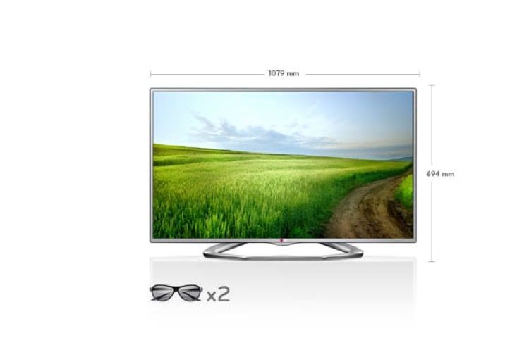 Front view of LED, 47&#34;, FULL HD, IPS, 100HZ MCI, CINEMA 3D 47LA6130