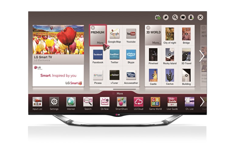 Front view of LG 47 pulgadas CINEMA 3D Smart TV LA8600 47LA8600