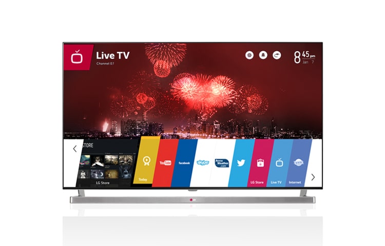 Front view of CINEMA 3D Smart TV con webOS 55LB8700