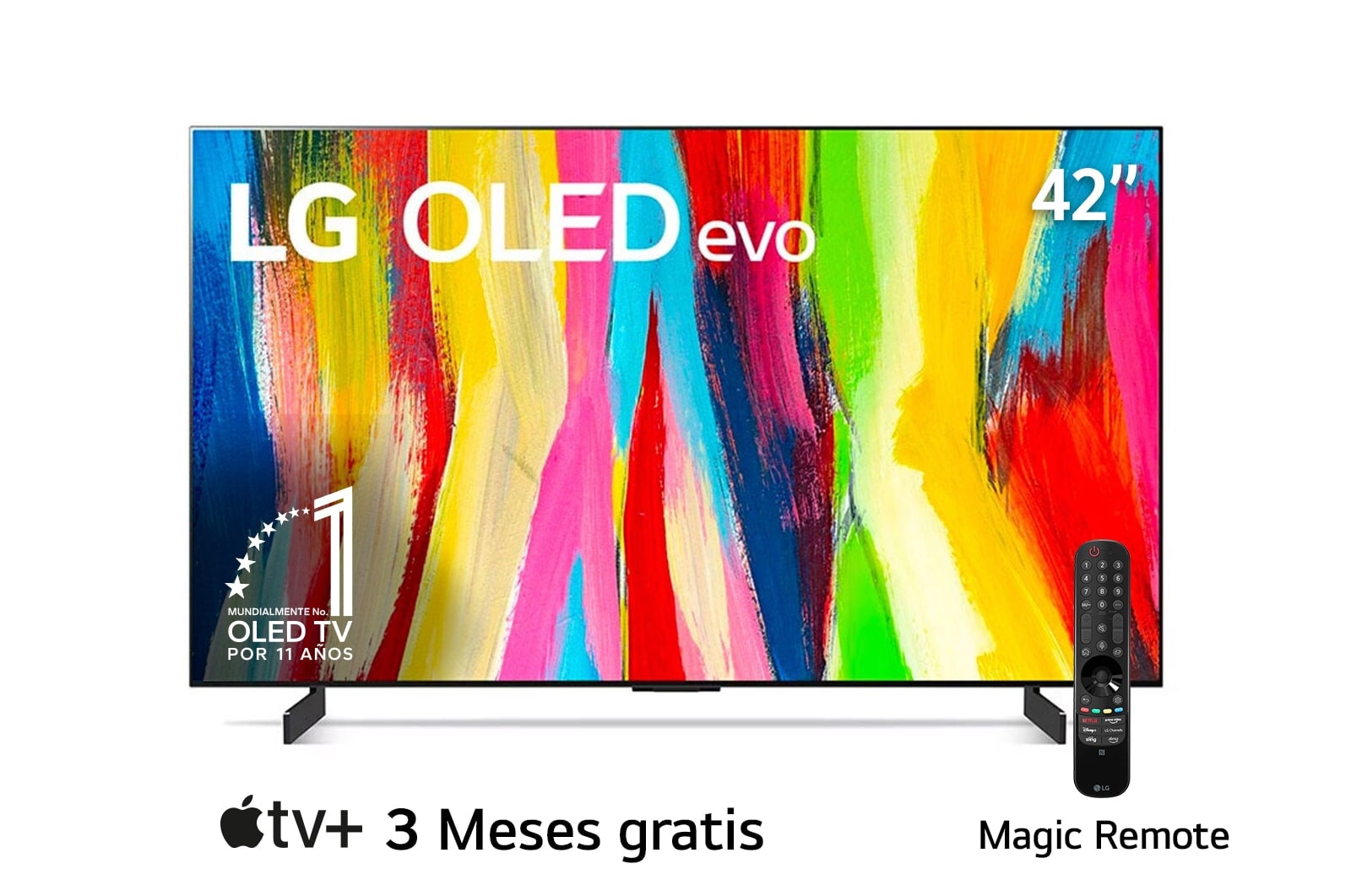 Front view of LG OLED 42&#39;&#39; C2 evo Smart TV con ThinQ AI (Inteligencia Artificial) OLED42C2PSA