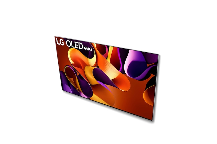 Primer plano del LG OLED evo TV, OLED G4 con el borde superior ultrafino