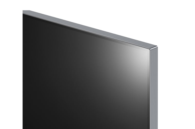 Primer plano del LG OLED evo TV, OLED G4 con el borde superior ultrafino
