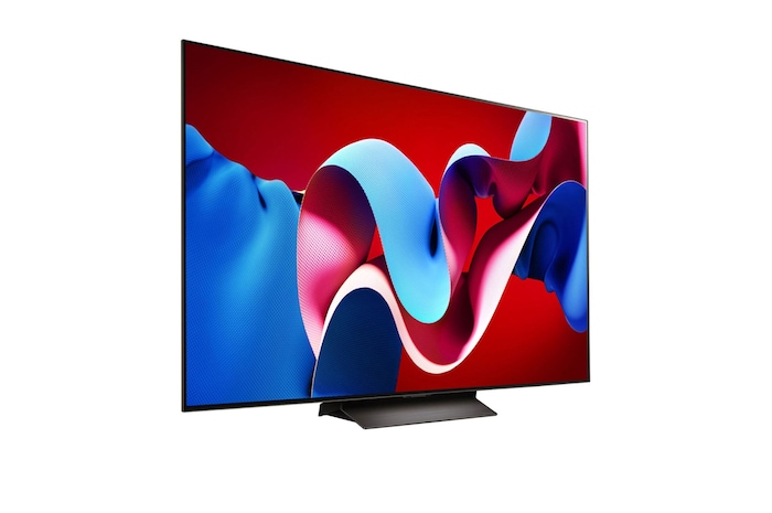 Vista frontal con LG OLED evo y el emblema OLED número 1 del mundo de 11 años en la pantalla