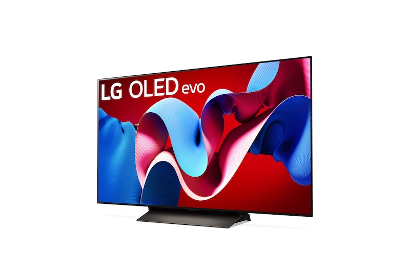 Vista lateral del LG OLED C4 fijado a la pared con el Synergy Bracket