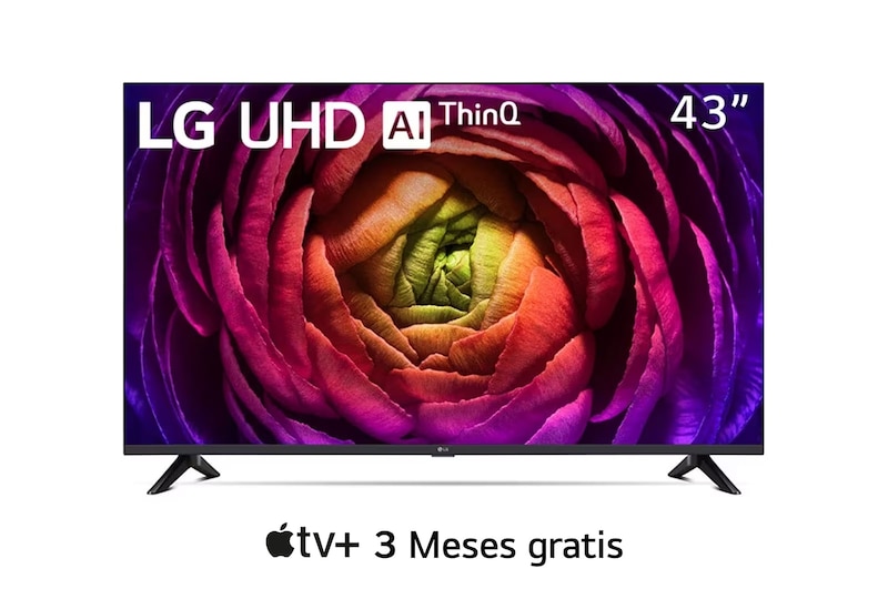 Front view of Pantalla LG UHD 43" UR73 4K SMART TV con ThinQ AI  43UR7300PSA
