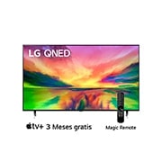 LG Pantalla LG QNED 86'' QNED80 4K SMART TV con ThinQ AI , front view with logo, 86QNED80SRA