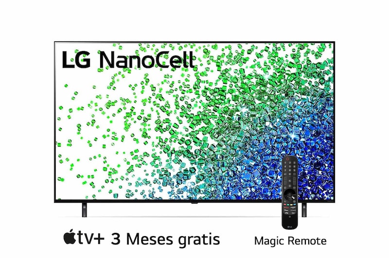 Front view of LG NanoCell 55" NANO80 4K Smart TV con ThinQ AI (Inteligencia Artificial), Procesador α5 AI  55NANO80SPA