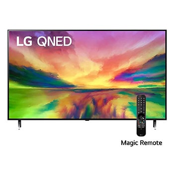 LG  Pantalla LG QNED 55'' QNED80 4K SMART TV con ThinQ AI , front view image with infill image and logo, 55QNED80SRA