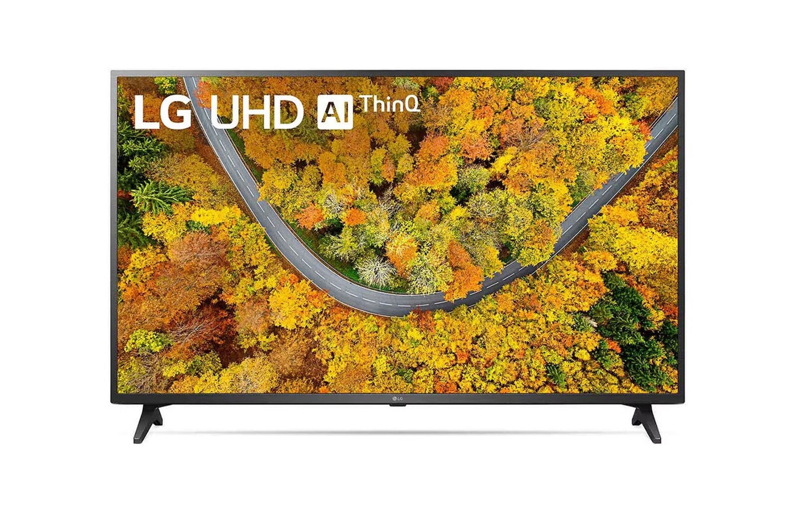 LG UHD AI ThinQ 55'' UP75 4K Smart TV, Procesador α5 AI , Vista frontal del televisor LG UHD, 55UP7500PSF