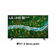 Front view of LG UHD AI ThinQ 55'' UP77 4K Smart TV, Procesador α5 AI 55UP7710PSB