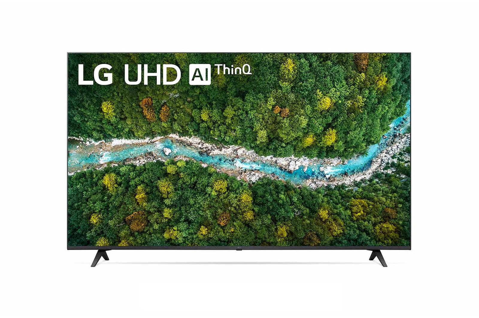 LG UHD AI ThinQ 60'' UP77 4K Smart TV, Procesador α5 AI , Magic Remote, Vista frontal del televisor LG UHD, 60UP7750PSB