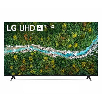 LG UHD AI ThinQ 60'' UP77 4K Smart TV, Procesador α5 AI , Magic Remote, Vista frontal del televisor LG UHD, 60UP7750PSB
