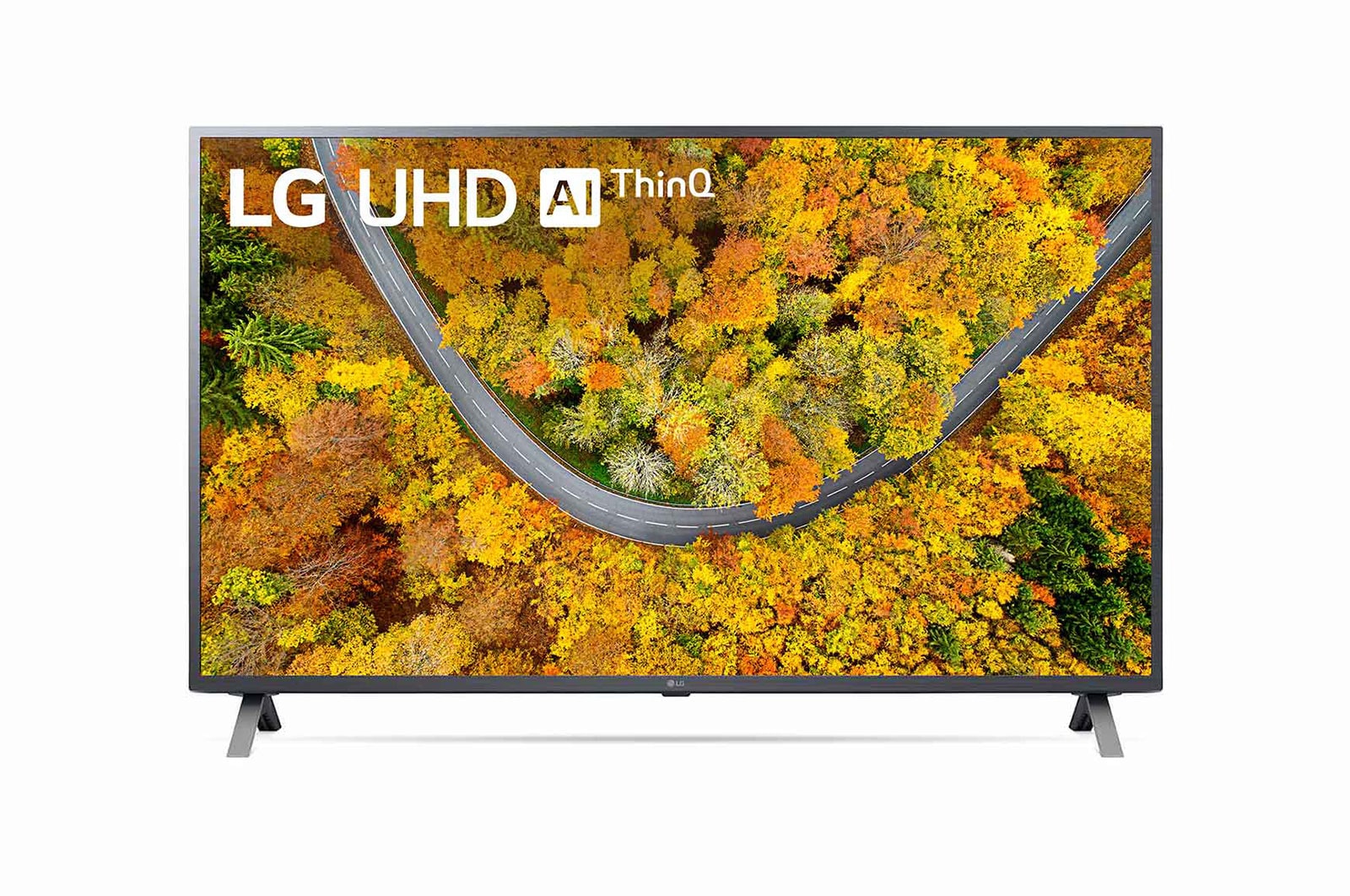 Vista frontal del televisor LG UHD